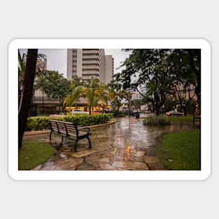 A lonely in rainy day in Honolulu 2 Sticker